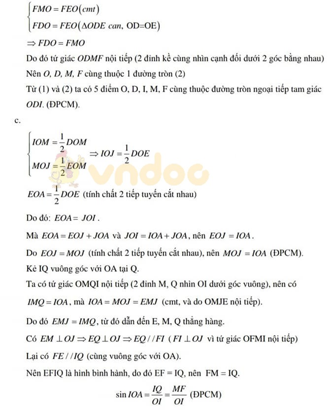 Đáp án đề thi tuyển sinh lớp 10 môn Toán TP. HCM năm 2020
