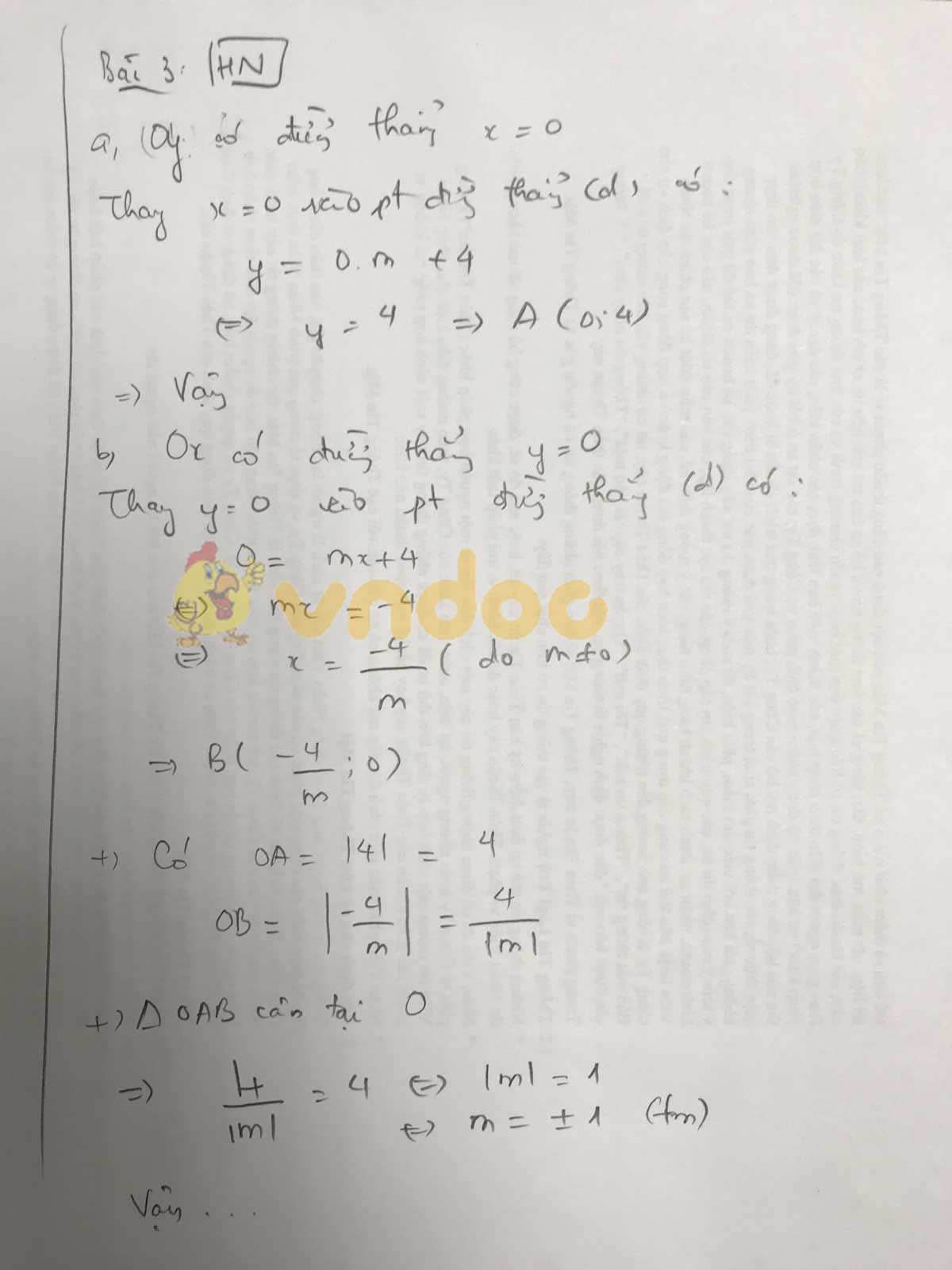 Đáp án đề thi tuyển sinh lớp 10 môn Toán Hà Nội năm 2020