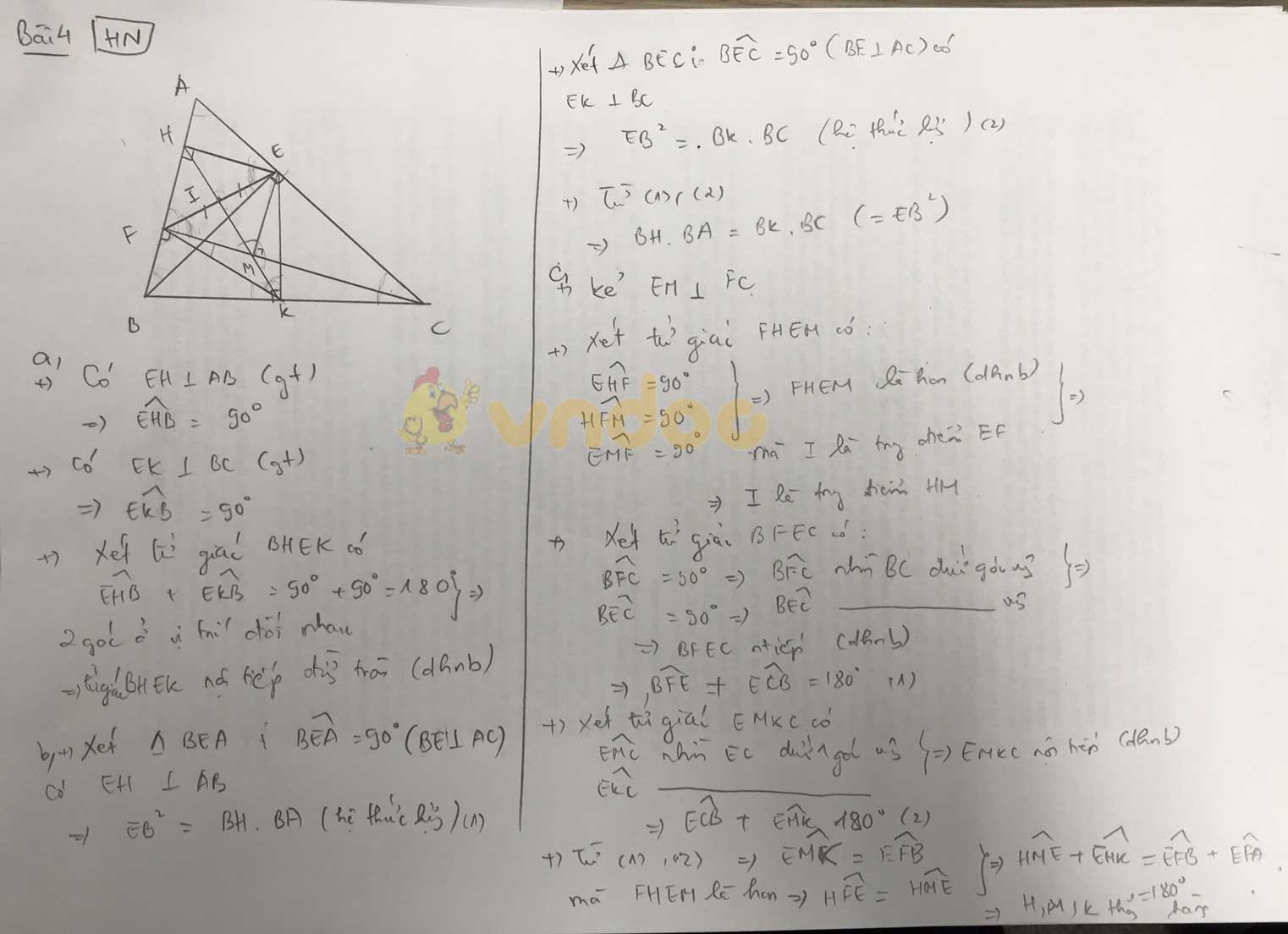 Đáp án đề thi tuyển sinh lớp 10 môn Toán Hà Nội năm 2020