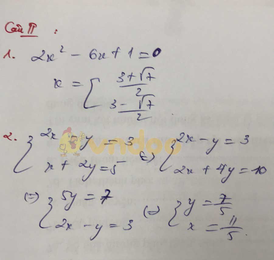 Đáp án đề thi tuyển sinh lớp 10 môn Toán tỉnh Hậu Giang năm 2020