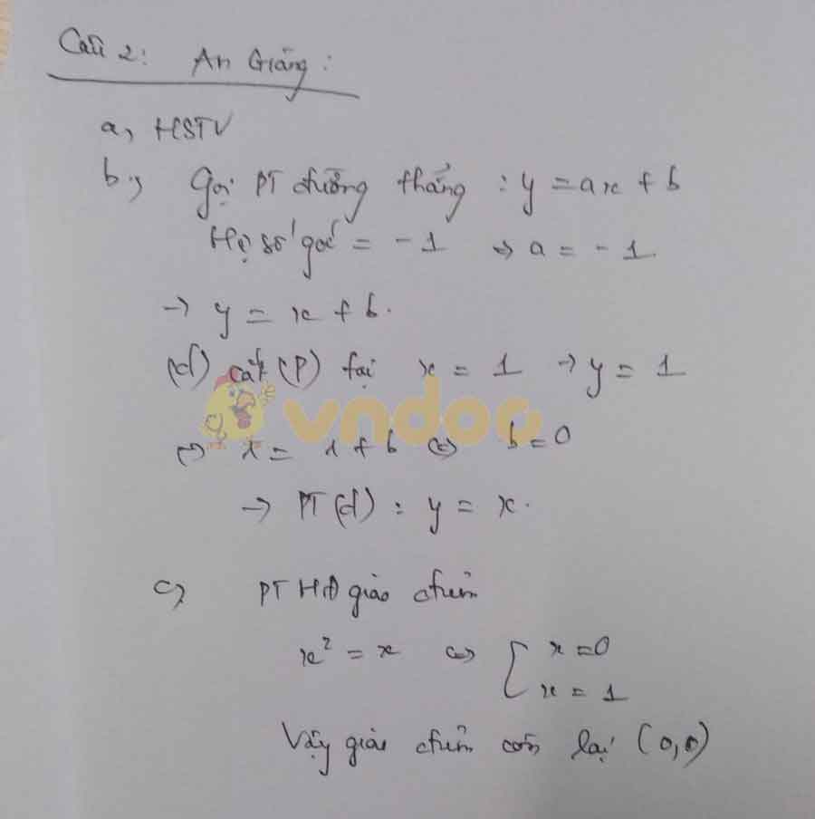 Đáp án đề thi tuyển sinh lớp 10 môn Toán tỉnh An Giang năm 2020