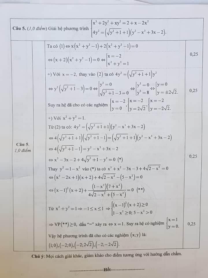 Đáp án đề thi tuyển sinh lớp 10 môn Toán tỉnh Nghệ An năm 2020
