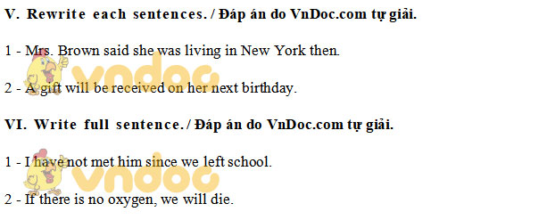 Đáp án Đề thi tuyển sinh lớp 10 môn Anh Trà Vinh năm 2020