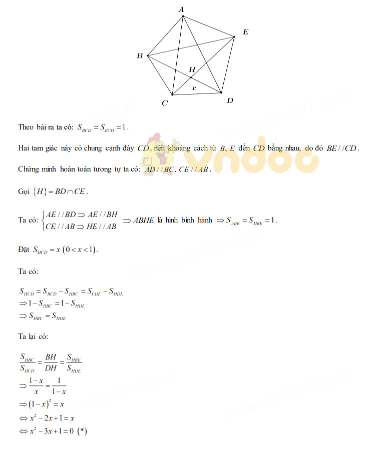 Đáp án đề thi tuyển sinh lớp 10 môn Toán tỉnh Điện Biên năm 2020
