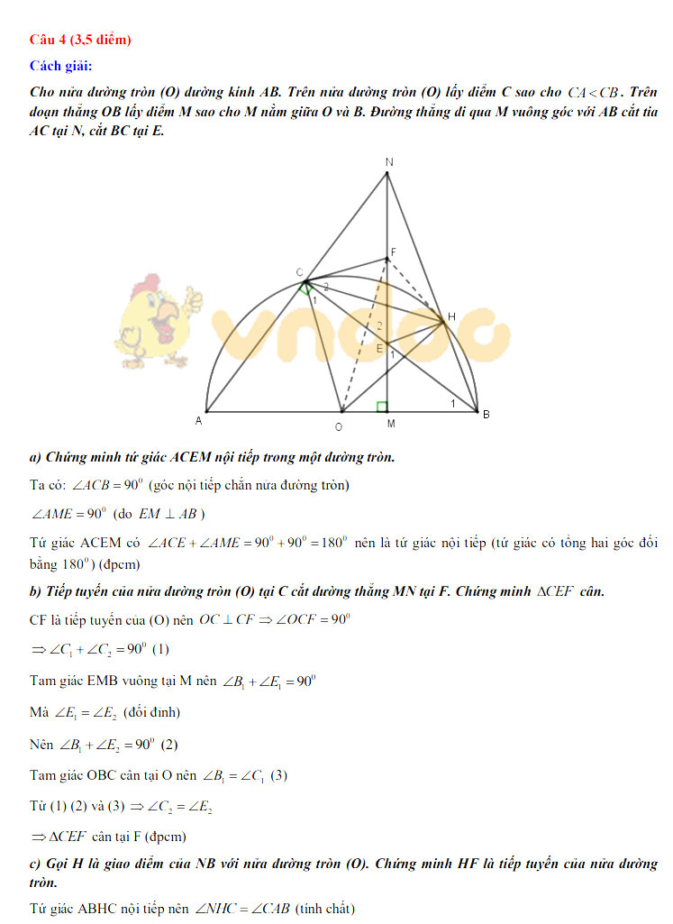 Đáp án đề thi tuyển sinh lớp 10 môn Toán tỉnh Lạng Sơn năm 2020
