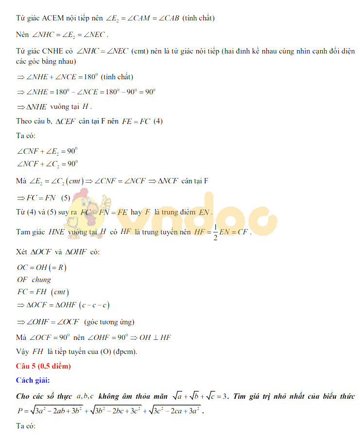 Đáp án đề thi tuyển sinh lớp 10 môn Toán tỉnh Lạng Sơn năm 2020