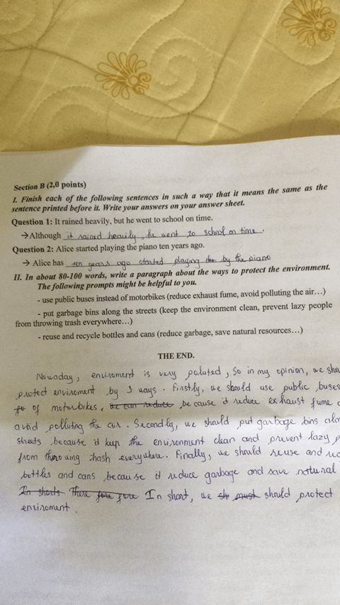 Đáp án Đề thi tuyển sinh lớp 10 môn Anh Đồng Tháp năm 2020