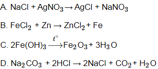 Trắc nghiệm Hóa 10 Bài 18: Phân loại phản ứng trong hóa học vô cơ 