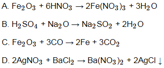 Trắc nghiệm Hóa 10 Bài 18: Phân loại phản ứng trong hóa học vô cơ 