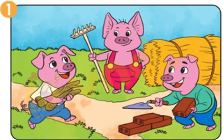 Giải bài tập Tiếng Việt lớp 1 trang 80 Bài 44: Kể chuyện Ba chú lợn co