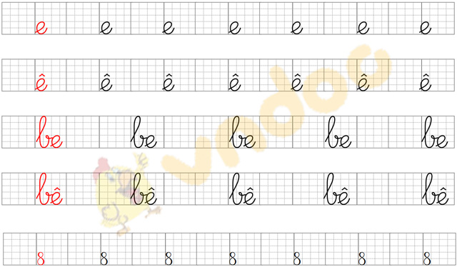Giải Bài tập Tiếng Việt lớp 1 trang 26 Bài 4: E, e, Ê, ê