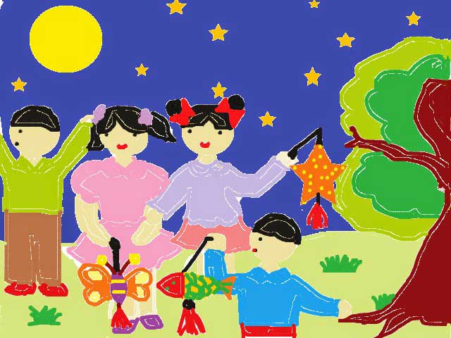 Vẽ chủ đề trung thu