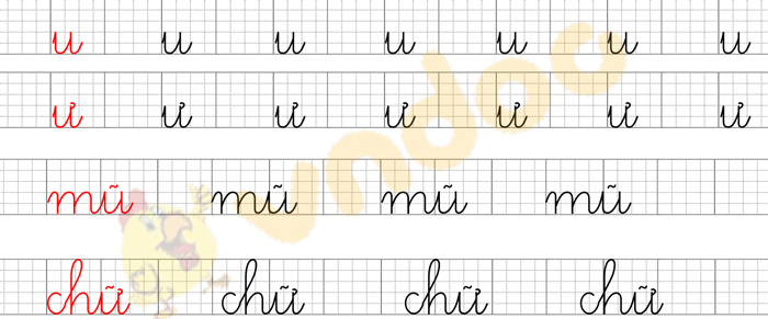 Giải Bài tập Tiếng Việt lớp 1 trang 42 Bài 2: U u Ư ư