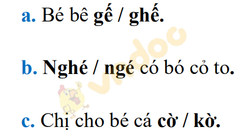 Giải Vở bài tập Tiếng Việt lớp 1 trang 28, 29 Bài 29: Luyện tập chính tả