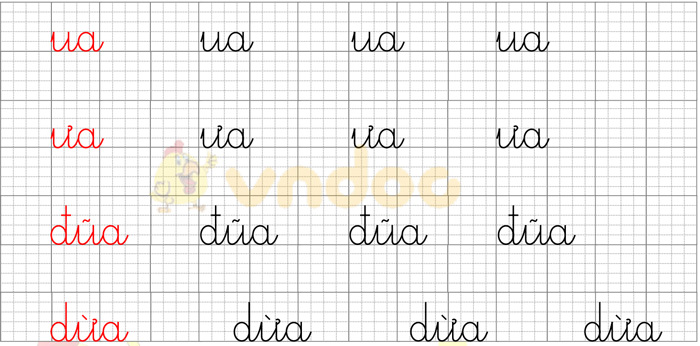 Giải Bài tập Tiếng Việt lớp 1 trang 56 Bài 4: ua, ưa