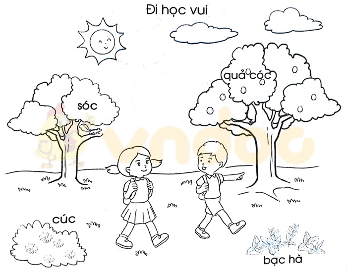 Giải Vở bài tập Tiếng Việt lớp 1 trang 30, 31, 32, 33 Chủ đề 9: Vui học