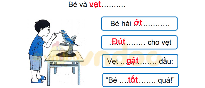 Giải Vở bài tập Tiếng Việt lớp 1 trang 34, 35, 36 Chủ đề 10: Ngày chủ nhật