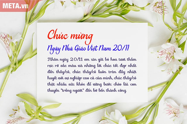 Thiệp chúc mừng ngày nhà giáo Việt Nam 2011 đẹp và ý nghĩa không nên