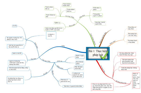 Sơ đồ tư duy GDCD 12 bài Pháp luật và đời sống