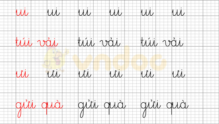 Giải bài tập Tiếng Việt 1 trang 84 Chủ đề 8 Bài 3: ui ưi