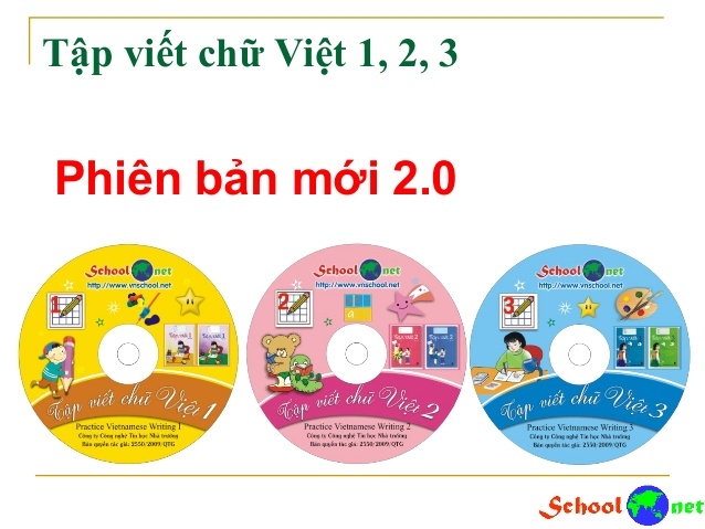 Tập viết chữ Việt 1,2,3