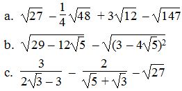 Đề thi giữa học kì 1 lớp 9 môn Toán Trường THCS Võ Thành Trang, TP Hồ Chí Minh năm 2020 - 2021