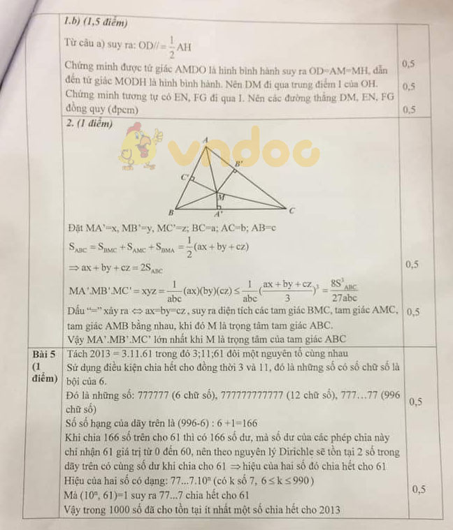 Đề thi chọn học sinh giỏi lớp 9 môn Toán Phòng GD&ĐT Thanh Oai năm 2020 - 2021