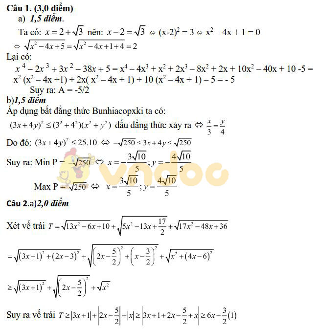 Đề thi chọn học sinh giỏi lớp 9 môn Toán Trường THCS Kim Sơn năm 2020 - 2021