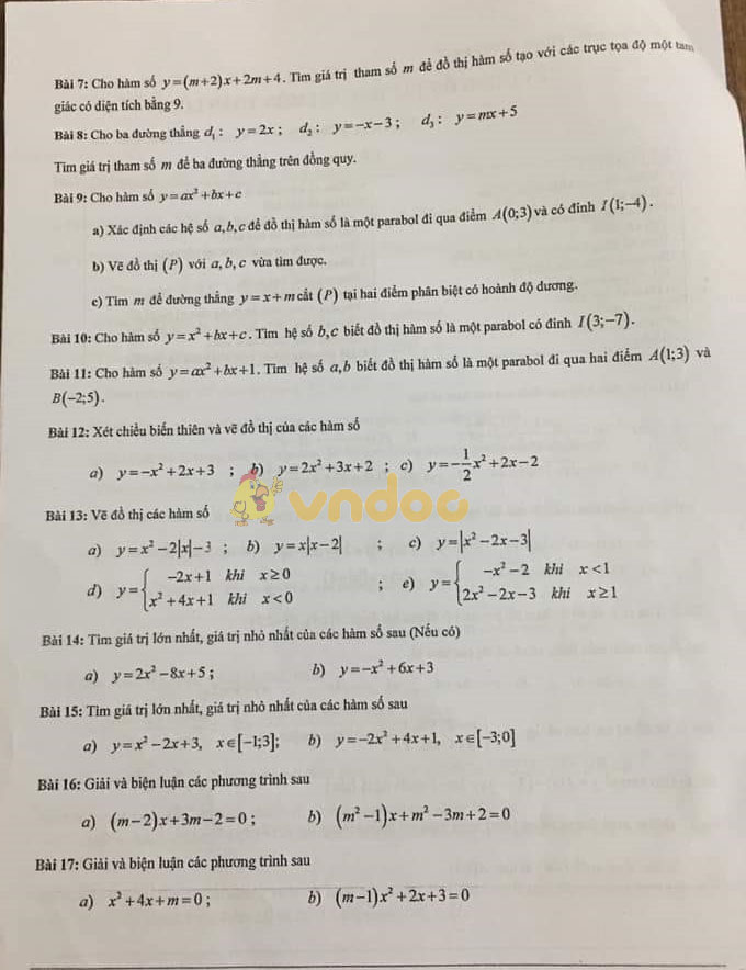 Đề cương ôn thi học kì 1 lớp 10 môn Toán Trường THPT Phạm Hồng Thái năm 2020 - 2021