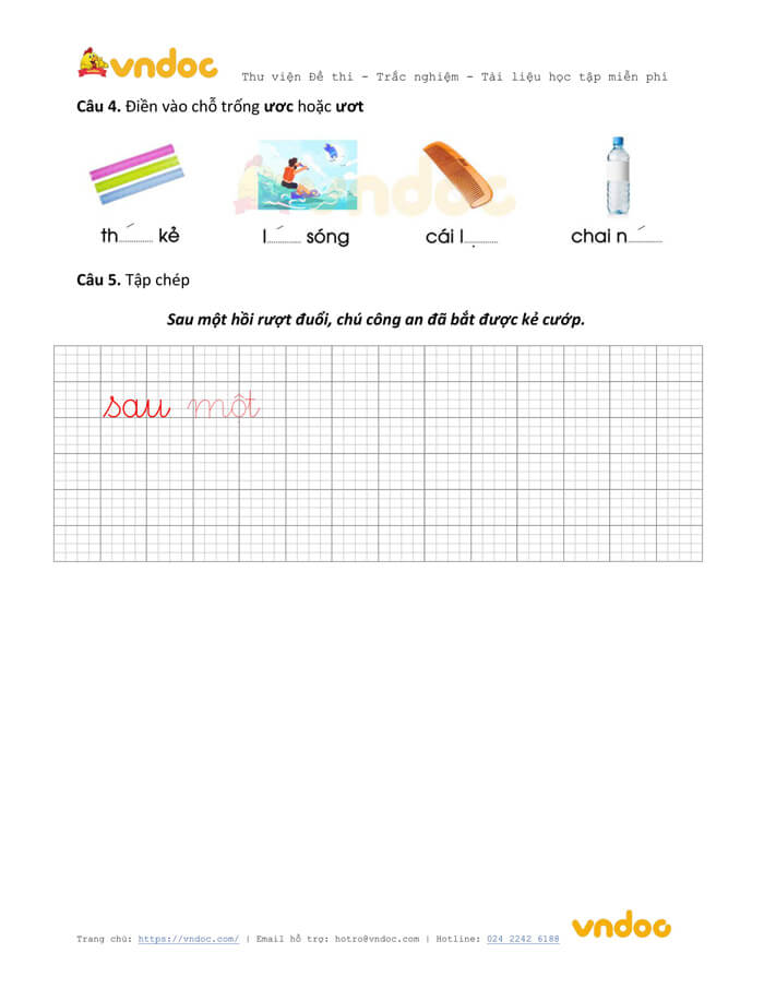 Phiếu bài tập cuối tuần Tiếng Việt lớp 1 Nâng cao - Tuần 15 - Phiếu 1