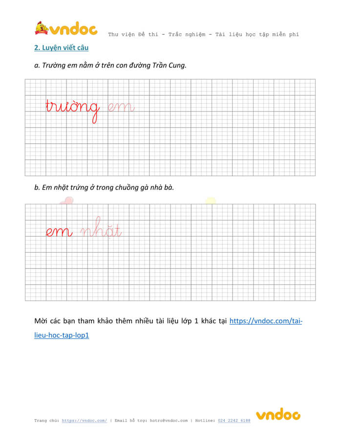 Phiếu chính tả lớp 1 tuần 16 sách Cánh Diều