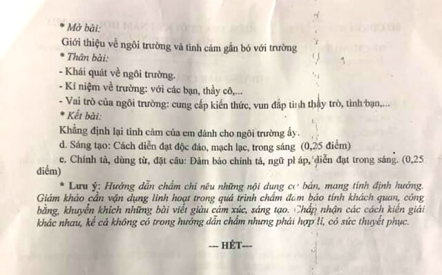 Đề thi học kì 1 Văn 7 năm 2020 có đáp án