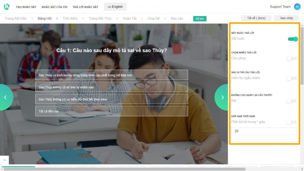 Hướng dẫn tạo bài kiểm tra trắc nghiệm online