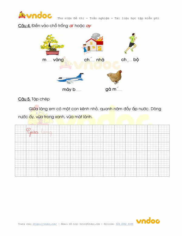 Phiếu bài tập cuối tuần Tiếng Việt lớp 1 Nâng cao - Tuần 19 - Đề 2