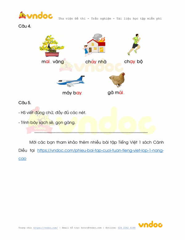 Phiếu bài tập cuối tuần Tiếng Việt lớp 1 Nâng cao - Tuần 19 - Đề 2