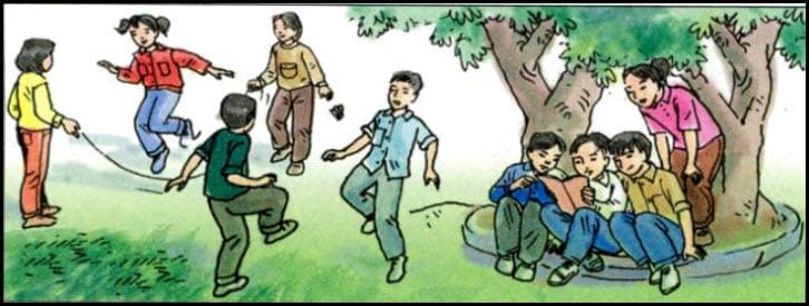 Quan sát hình vẽ dưới đây rồi nói từ 3 đến 5 câu kể Ai làm gì