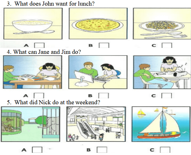 Bài tập luyện nghe tiếng Anh lớp 6 học kì 1 có đáp án