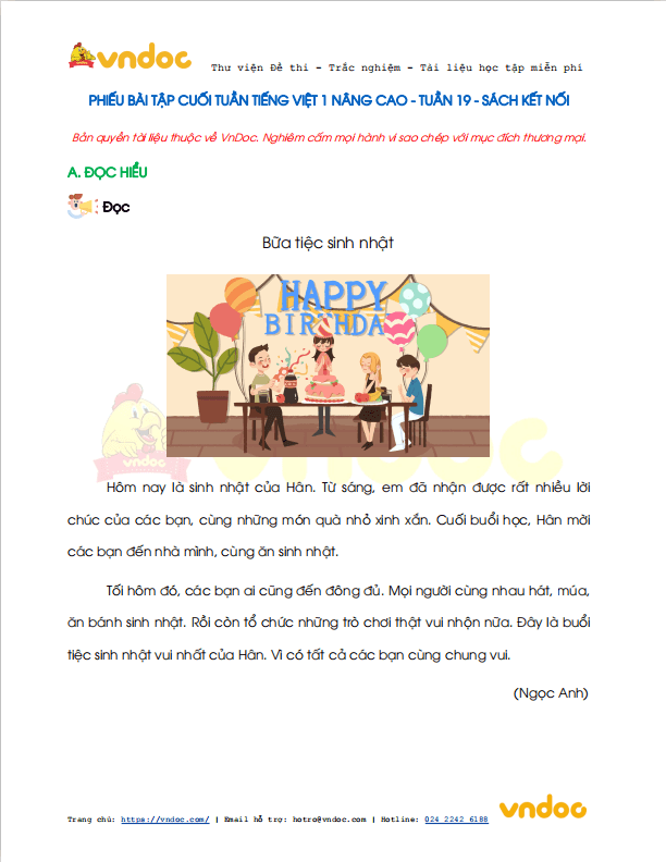 Phiếu bài tập cuối tuần Tiếng Việt 1 nâng cao - Tuần 19 - sách Kết nối