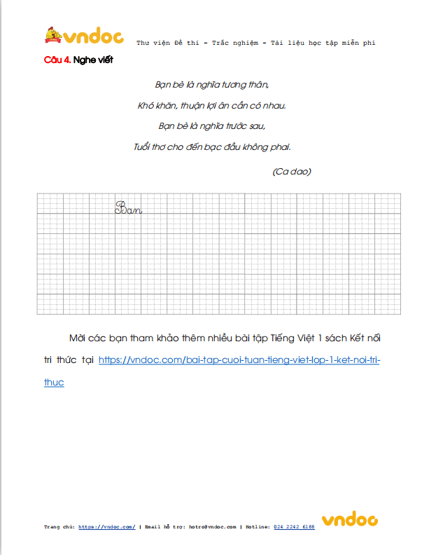 Phiếu bài tập cuối tuần Tiếng Việt 1 nâng cao - Tuần 19 - sách Kết nối