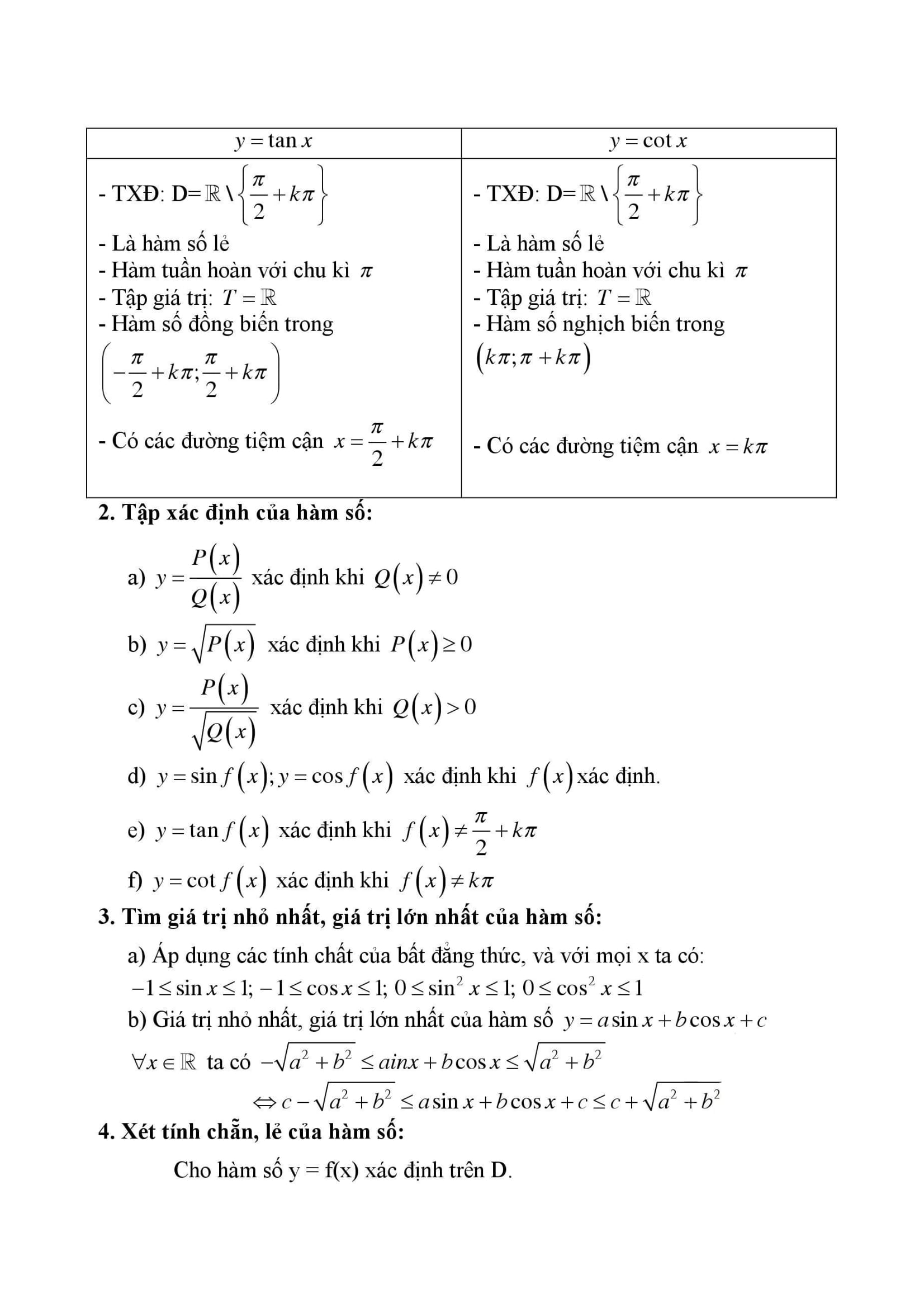 Công Thức Toán 11 đầy đủ