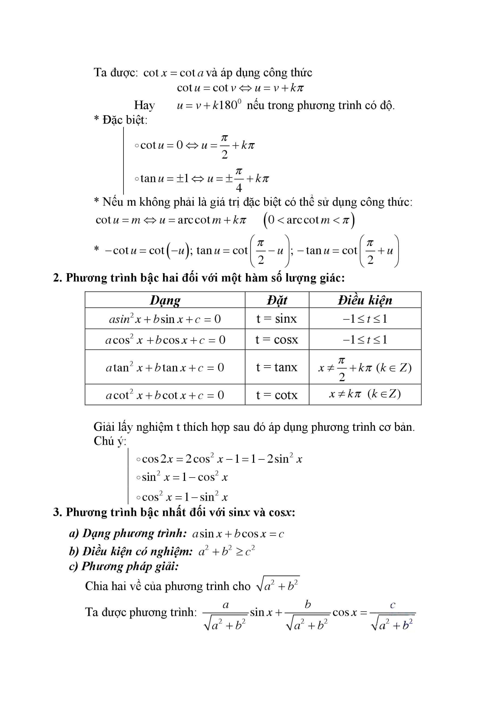 Công Thức Toán 11 đầy đủ