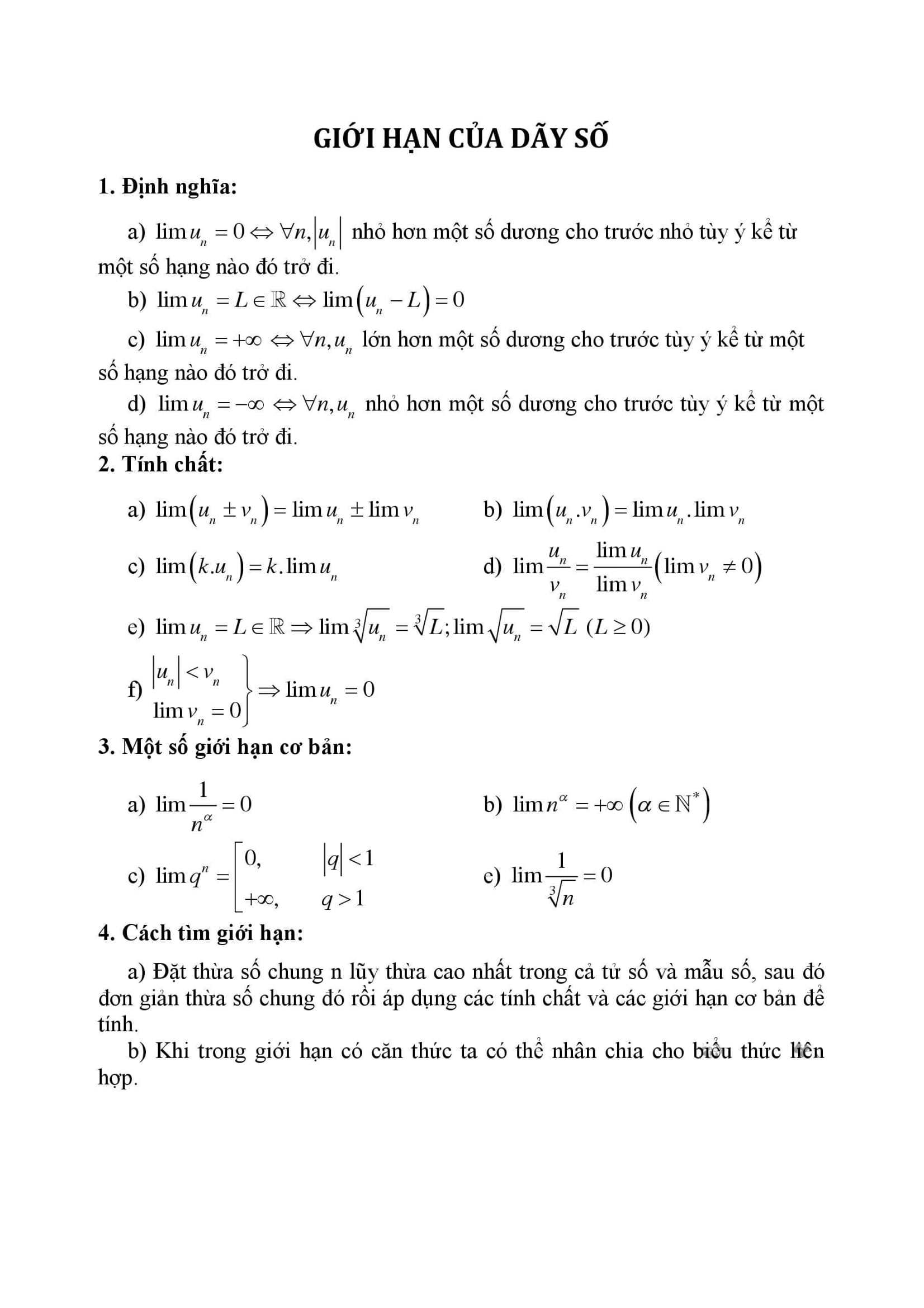 Công Thức Toán 11 đầy đủ