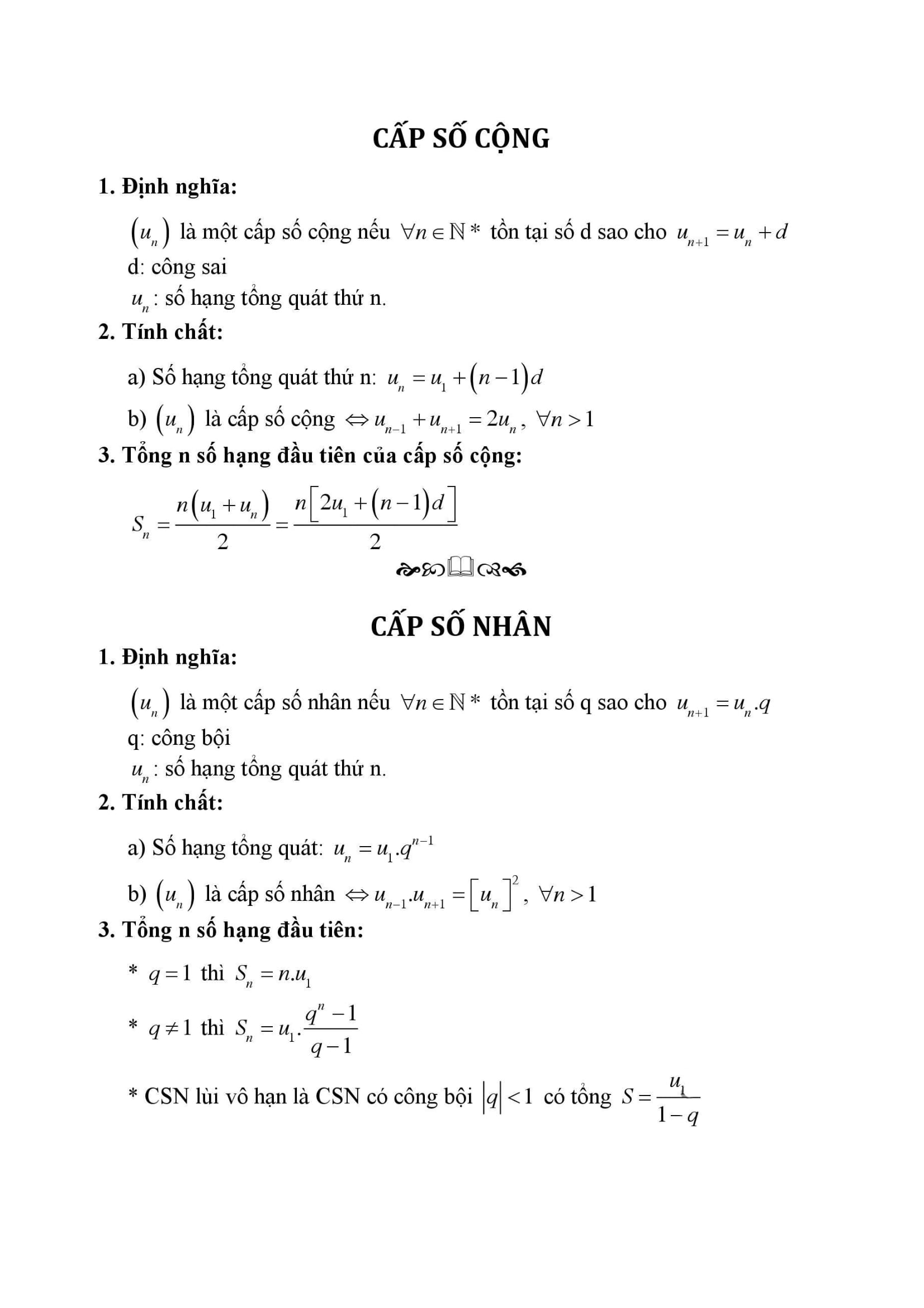 Công Thức Toán 11 đầy đủ