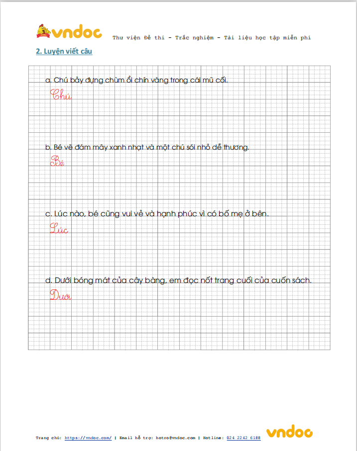 Phiếu luyện viết chữ đẹp Tuần 20 sách Cánh Diều