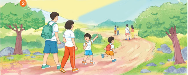 Giải bài tập Tiếng Việt 1 trang 30, 31, 32, 33 Bài 3: Cả nhà đi chơi núi