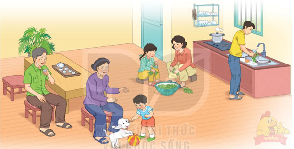 Giải bài tập Tiếng Việt 1 trang 36, 37, 38, 39 Bài 5: Bữa cơm gia đình