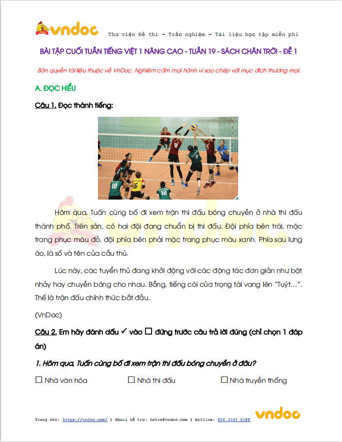 Phiếu bài tập cuối tuần Tiếng Việt lớp 1 Nâng cao - Tuần 20 - Số 1