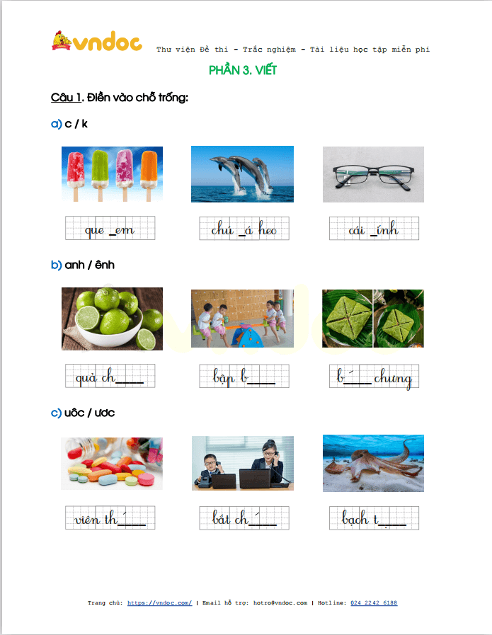 Bài tập Tết lớp 1 môn Tiếng Việt sách Cùng học để phát triển năng lực