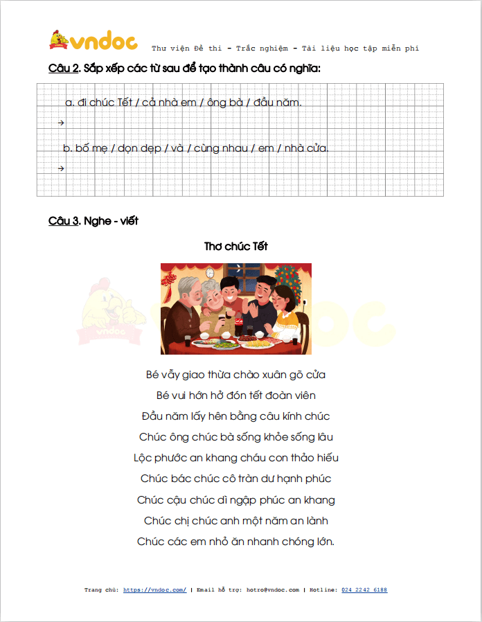 Bài tập Tết lớp 1 môn Tiếng Việt sách Cùng học để phát triển năng lực