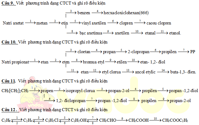 Chuỗi phản xạ cơ học chất hóa học lớp 11